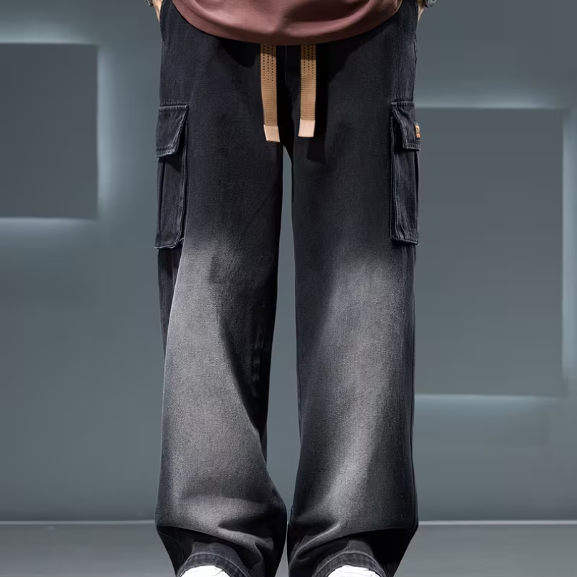 Men's Straight-Cut Wide-Leg Jeans